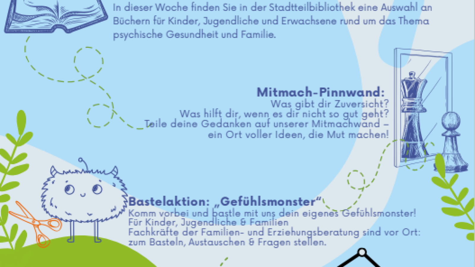 Plakat zur Aktion in Bibliothek