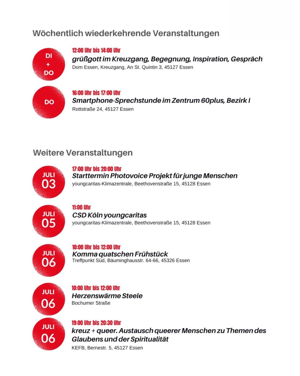 Veranstaltungsübersicht